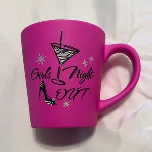 Ceramic pink 11oz coffee mug hand painted Girls Night Out